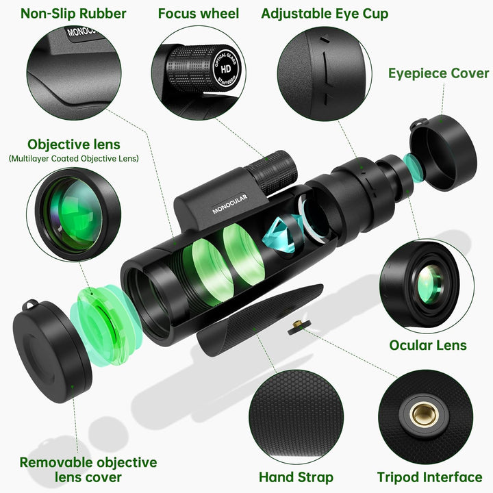 Monocular Telescope With Smartphone Holder & Tripod