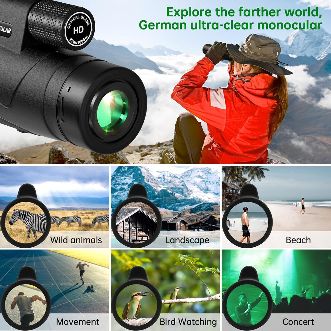 Monocular Telescope With Smartphone Holder & Tripod