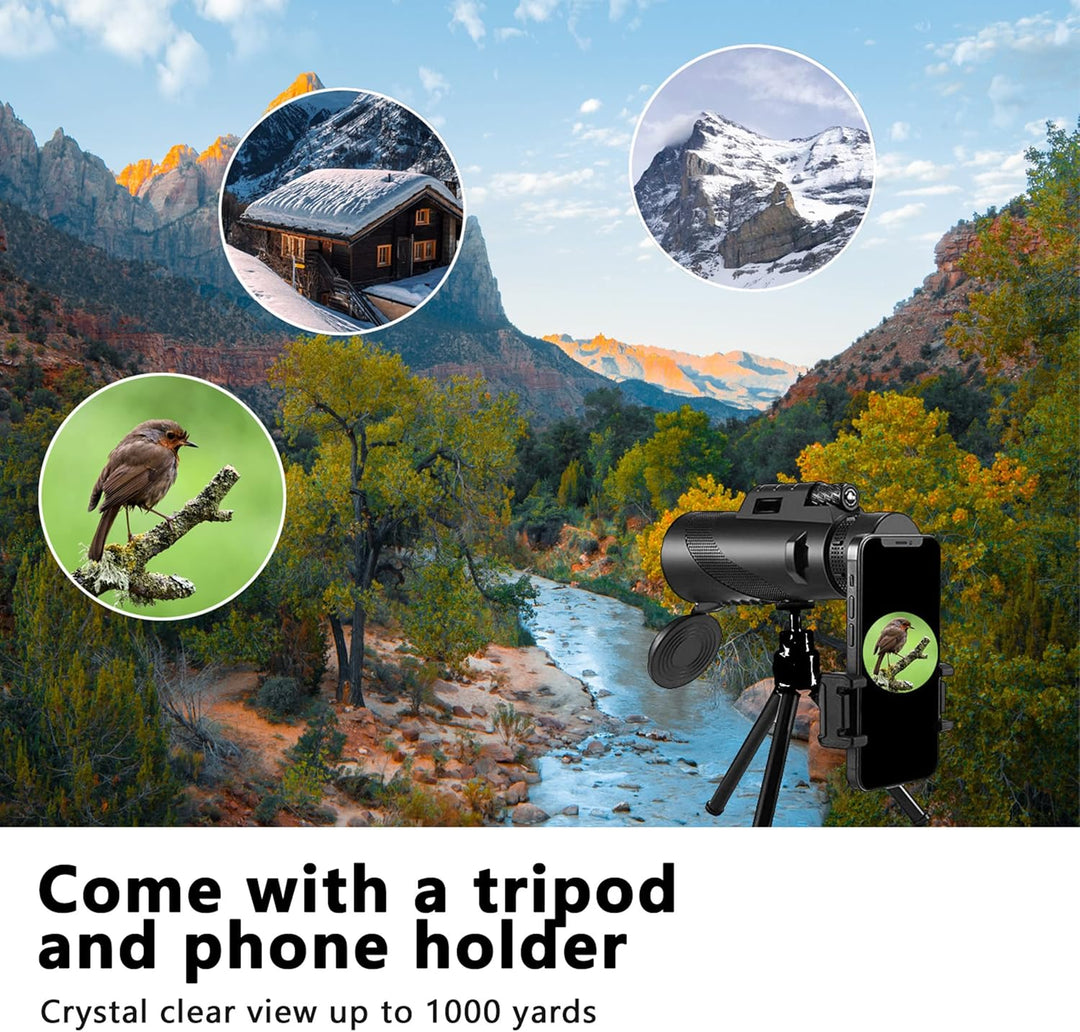 Monocular Telescope With Smartphone Holder & Tripod