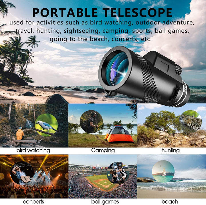 Monocular Telescope With Smartphone Holder & Tripod
