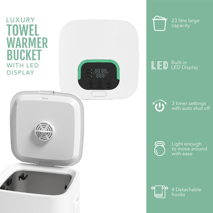 Luxury Towel Warmer Bucket with LED Display by Pursonic