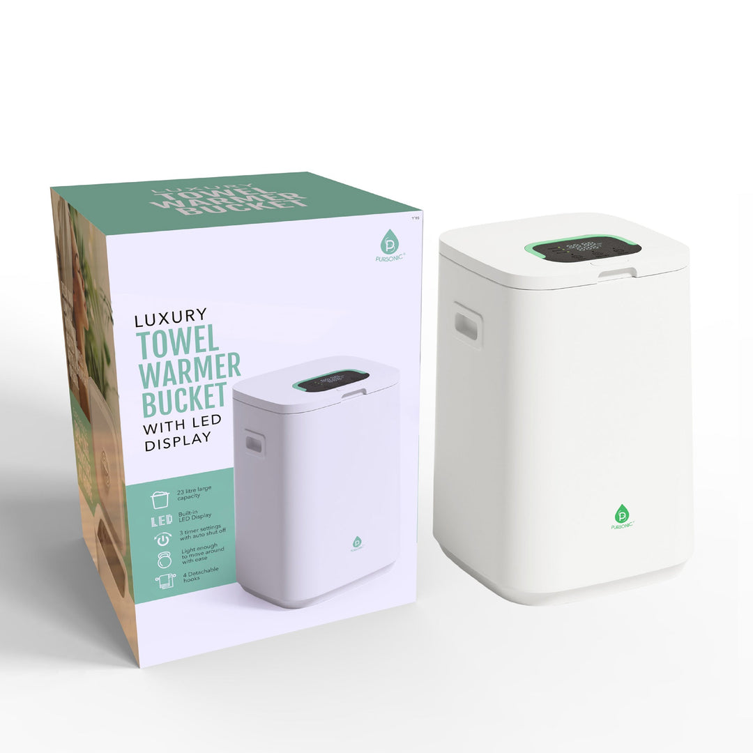 Luxury Towel Warmer Bucket with LED Display by Pursonic