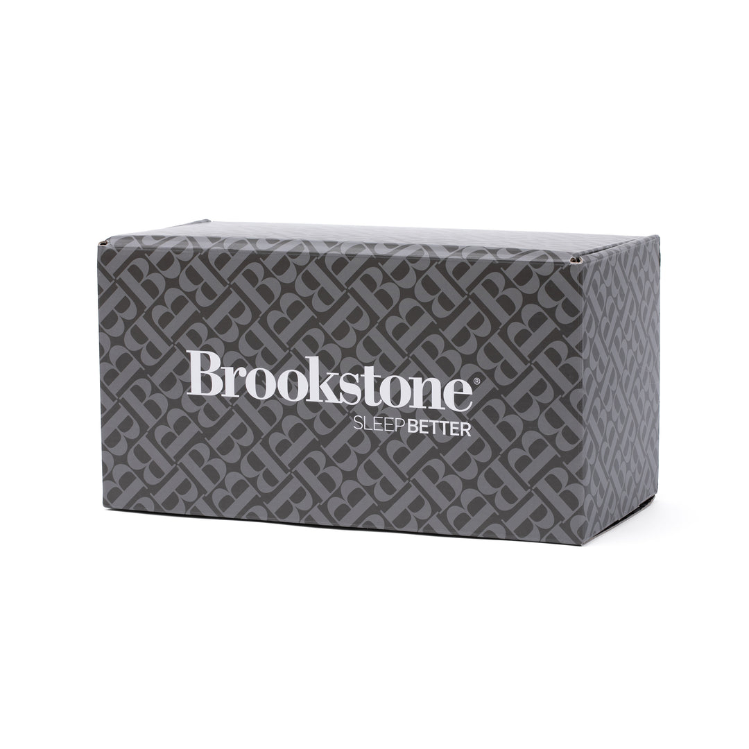 Gray packaging box with Brookstone logo on a white background