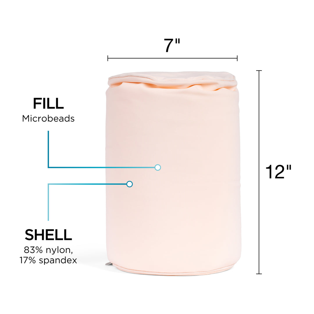 Measurement chart of a product with dimensions and material information on a white background