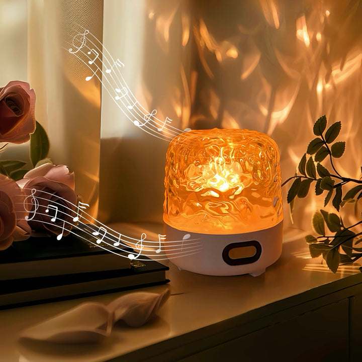 Light Theatre: Ambient Light With Stereo Speaker, Ripple Sunset Aurora Projector All-in-1 by INSPECIAL HOME