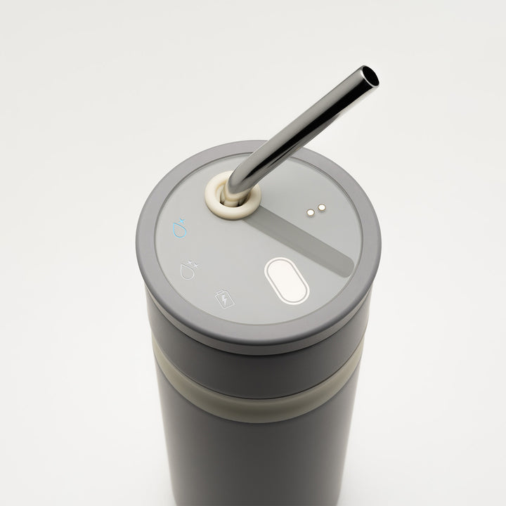 Uvio Self-Purifying Water Bottle - Elephant Gray by OHOM