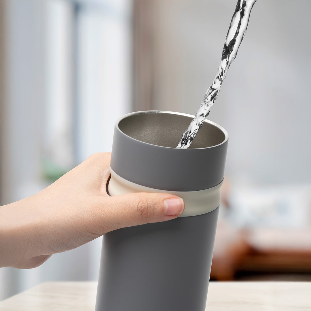 Uvio Self-Purifying Water Bottle - Elephant Gray by OHOM