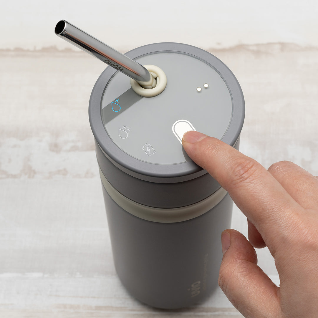 Uvio Self-Purifying Water Bottle - Elephant Gray by OHOM