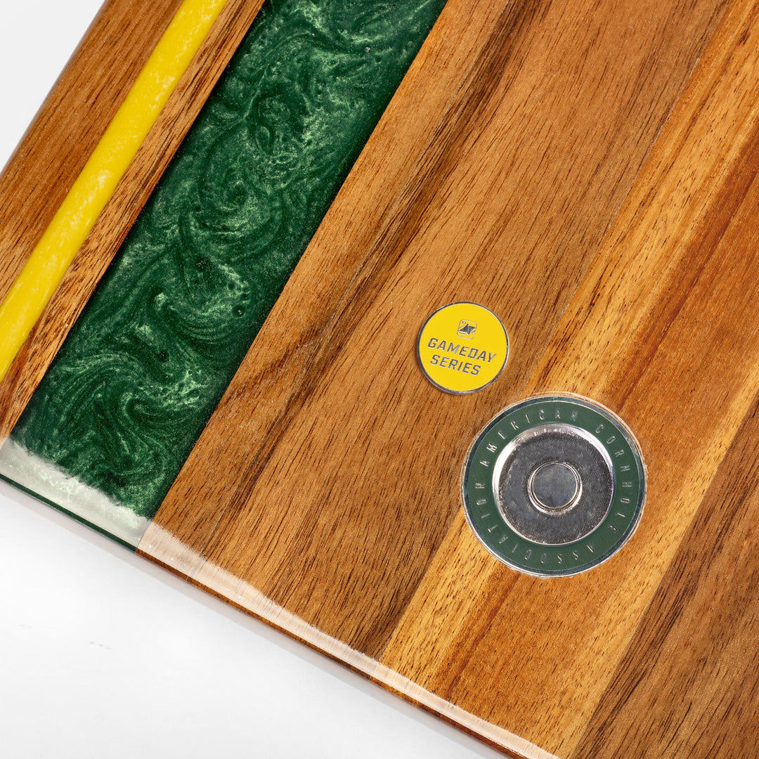 1ft x 2ft Gameday Teams Epoxy Resin Wood Compact Travel Cornhole Board Set