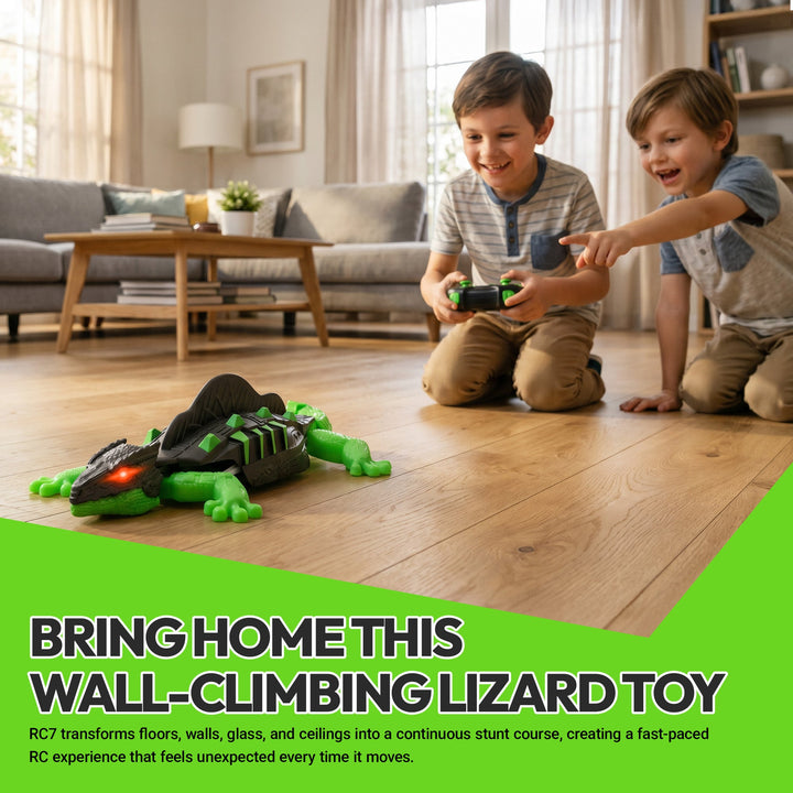 Contixo WC2 Wall Climbing Lizard RC Toy for Kids | Real Wall & Floor Crawling Gecko Robot With Glowing LED Eyes, 2.4GHz Remote Control Reptile Toy, Rechargeable Interactive Indoor Adventure Toy for Ages 4+