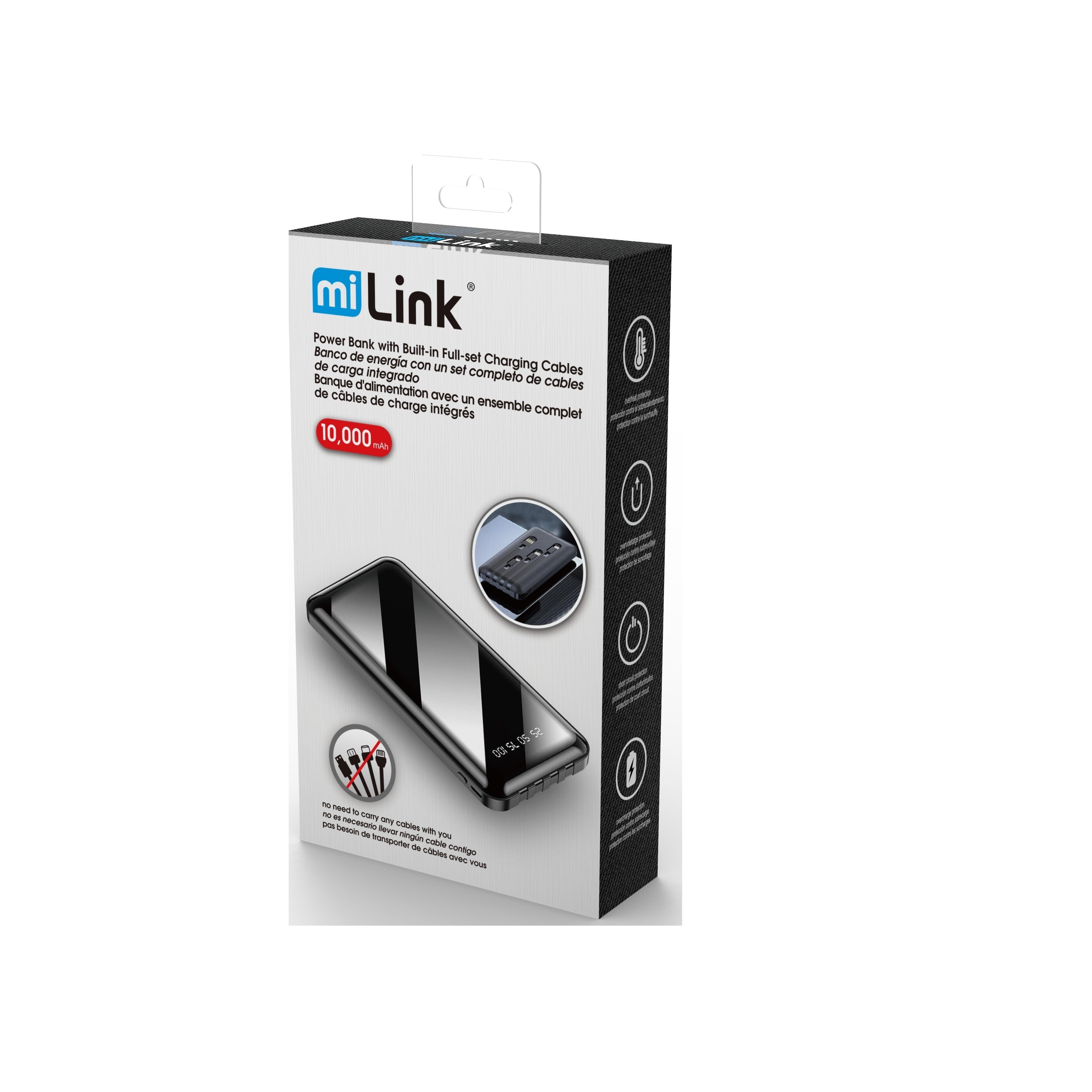 Power Bank With Built-in Full-Set Charging Cables – Brookstone