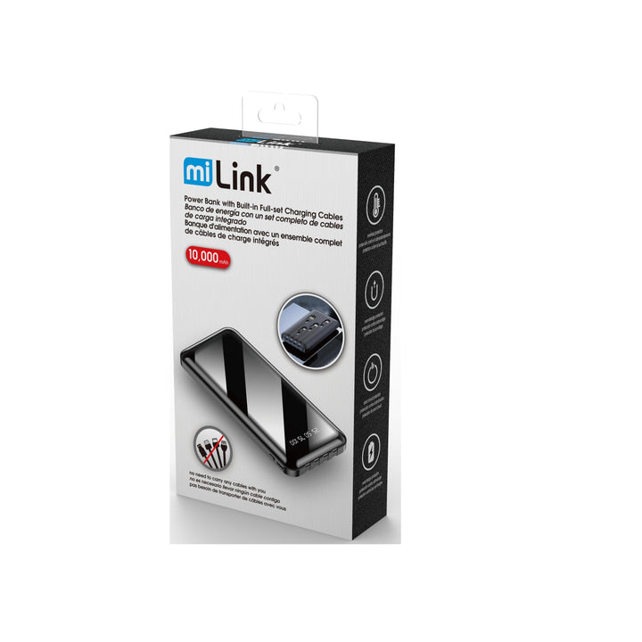 Power Bank With Built-in Full-Set Charging Cables