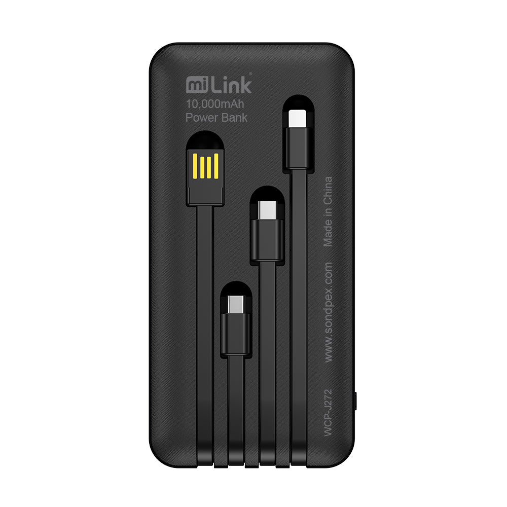 Power Bank With Built-in Full-Set Charging Cables