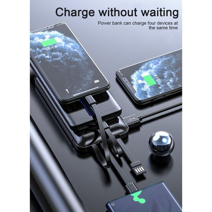 Power Bank With Built-in Full-Set Charging Cables