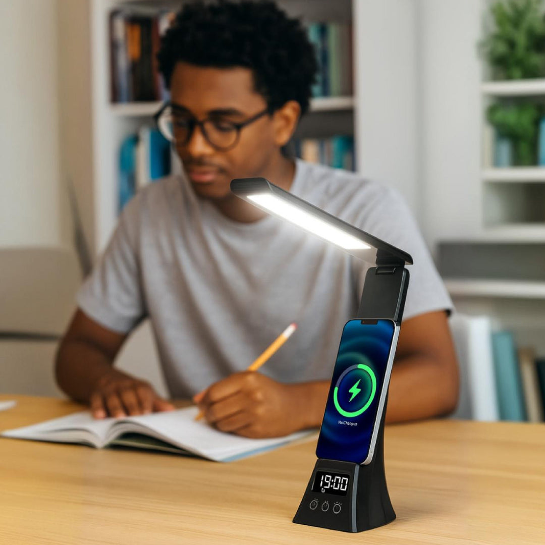 Adjustable Desk Diffusers Workstation Wellness Bundle – Diffuser, 6 Oils & 3-in-1 LED Desk Lamp ...