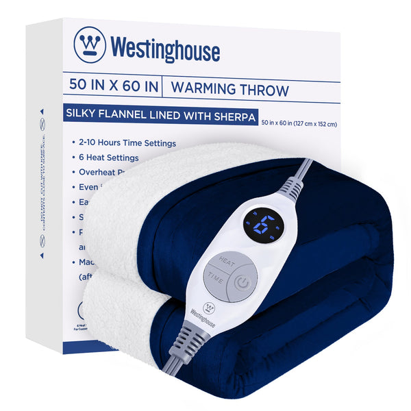 Westinghouse Heated Warming Blanket Flannel to Sherpa Brookstone