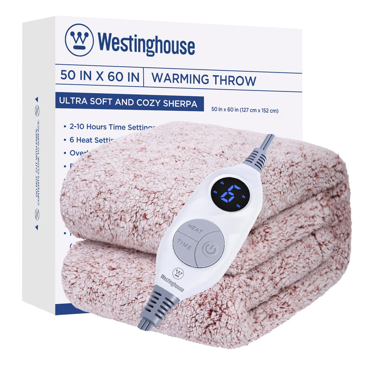 Westinghouse Electric Warming Throw Blanket Ultra Soft and Cozy Sher