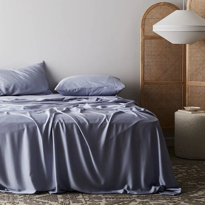 Sky | Signature Sateen Flat Sheet Made With 100% Organic Bamboo #Color_sky