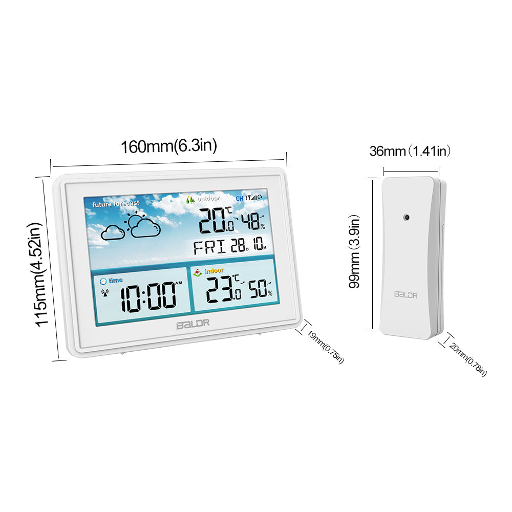 BALDR Atomic Wireless Weather Station With Indoor Outdoor Thermometer & Hygrometer