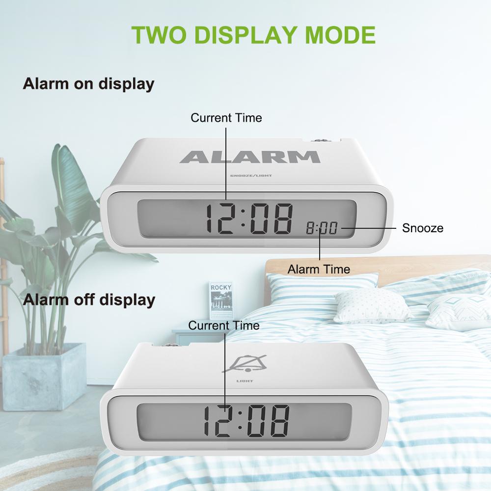 White Baldr  Flip Alarm Clock with Snooze  product features 5