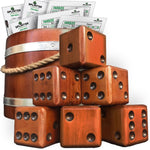 Yardzee & Farkle Giant Dice with Wooden Bucket (20+ Games Included) by Swooc Games