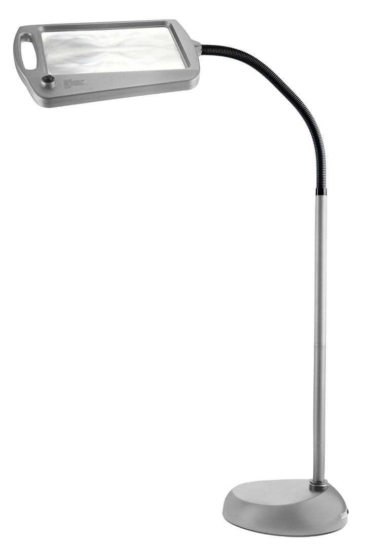 Daylight24 Full Page Magnifier Floor Lamp - Painted Silver Finish