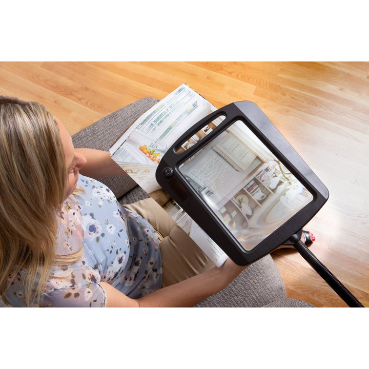 Daylight24 Full Page Magnifier Floor Lamp - Black Finish