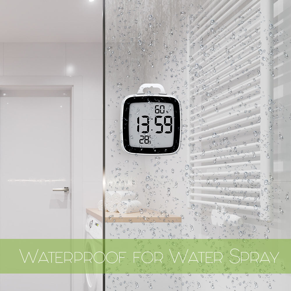 BALDR Waterproof Shower Clock With Timer for Bathrooms
