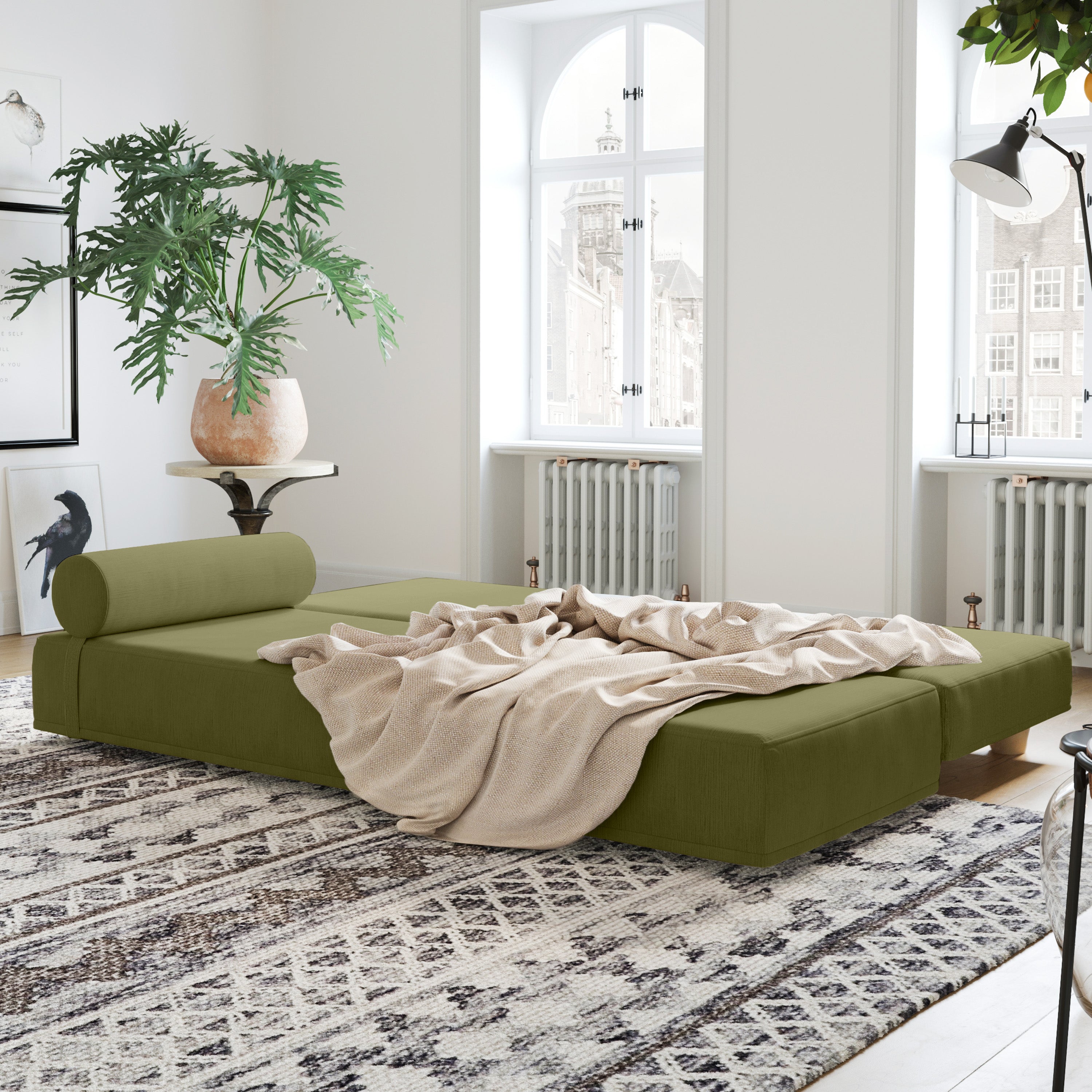 Jaxx Alon Daybed | Fold-Out Sleeper | Queen-Size Mattress – Brookstone