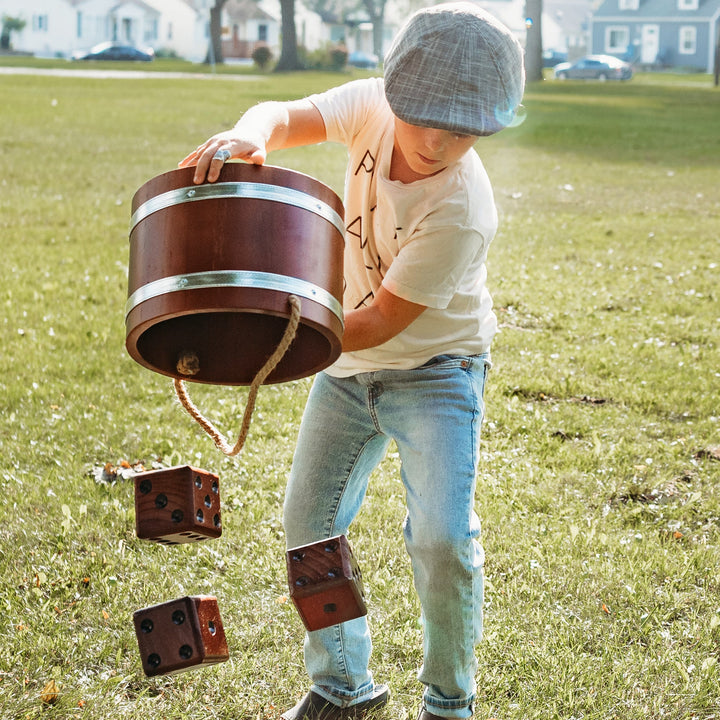 Yardzee & Farkle Giant Dice with Wooden Bucket