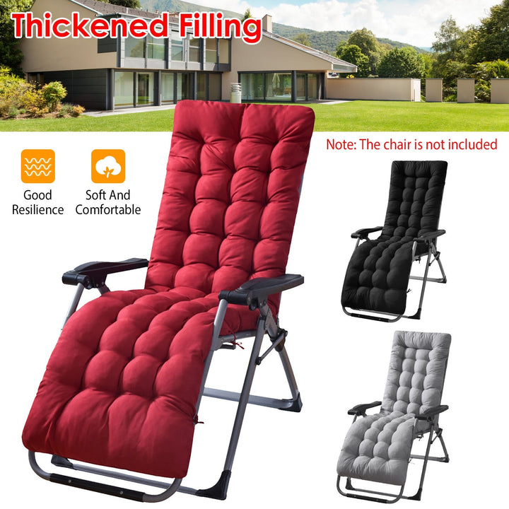 71x22in Chaise Lounger Cushion Recliner Rocking Chair Sofa Mat Deck Chair Cushion