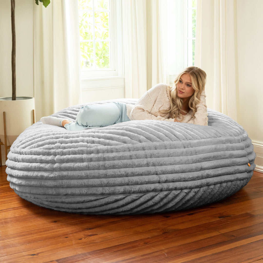 Jaxx 6 Foot Cocoon - 2-in-1 Convertible Bean Bag Bed & Large Bean Bag Chair for Adults, Premium Luxe Fur - Mondo Fur