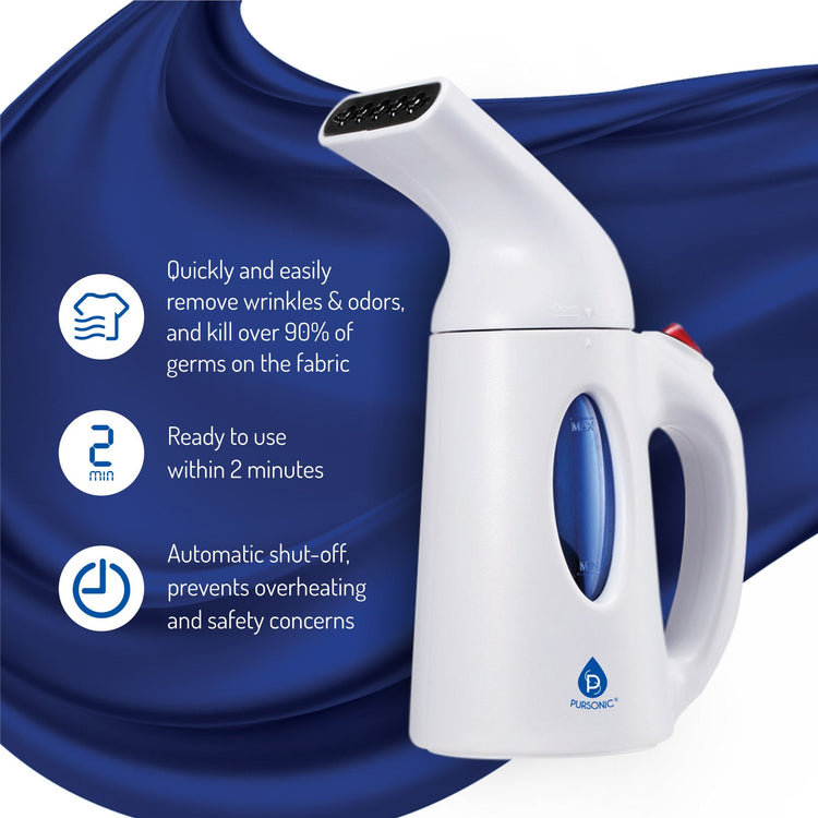 Handheld Fabric Fast Heat-up Portable Garment Steamer by Pursonic