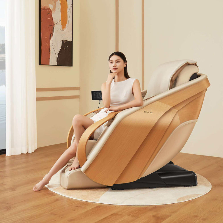 D.Core 2 - Made in Japan Ultra Premium Massage Chair w/ Oak Side Panels - Synca Massage Chair