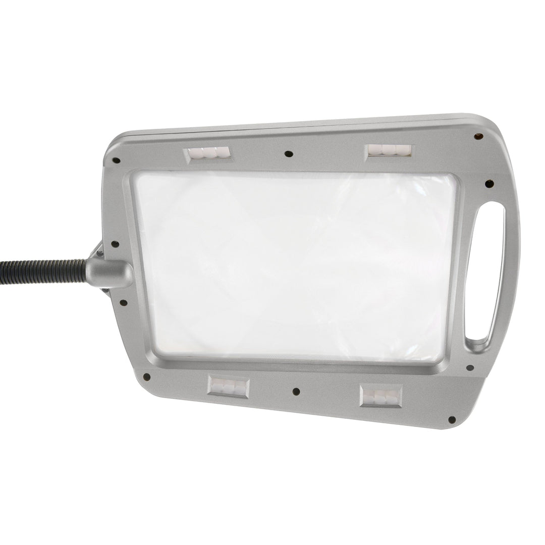 Daylight24 Full Page Magnifier Floor Lamp - Painted Silver Finish