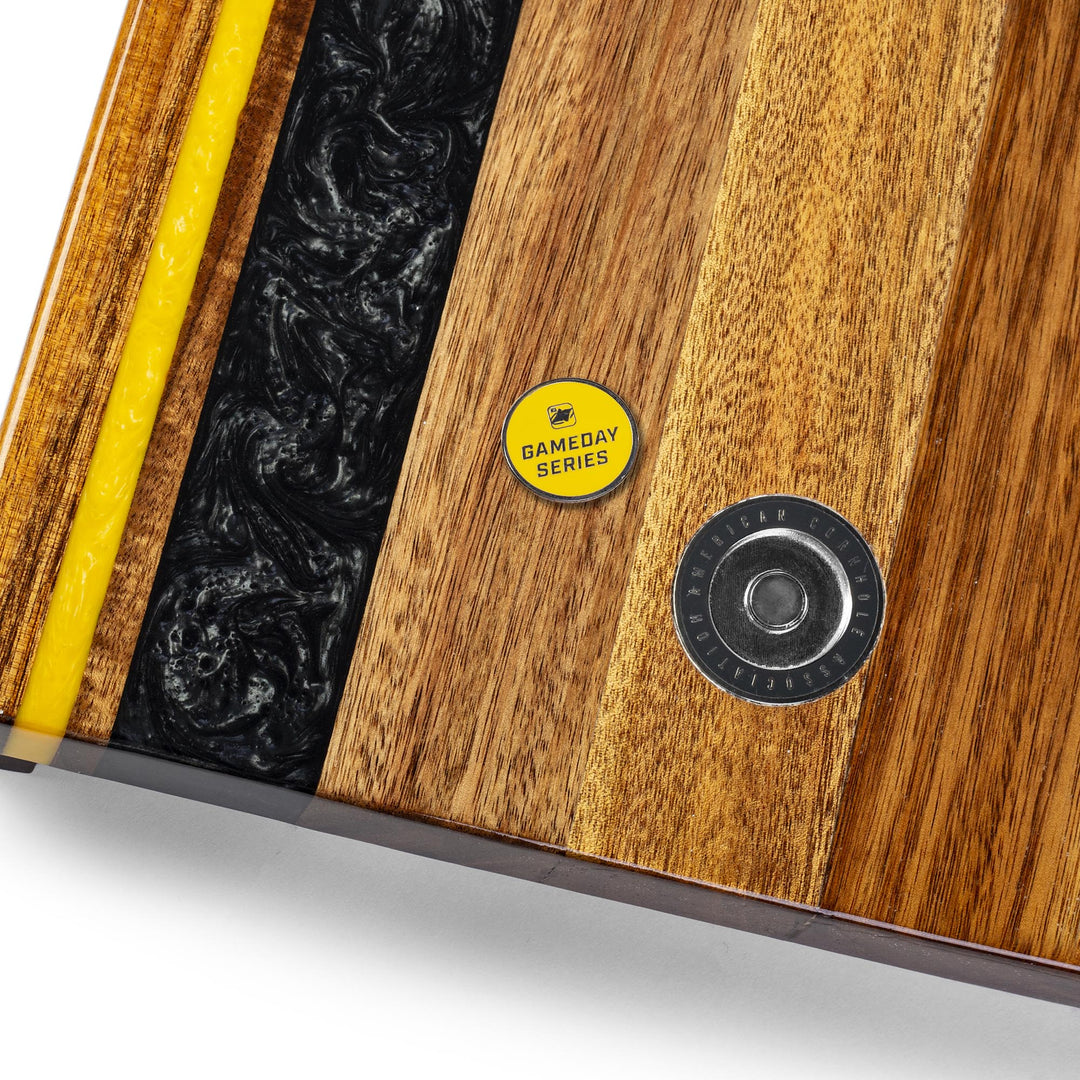 1ft x 2ft Gameday Teams Epoxy Resin Wood Compact Travel Cornhole Board Set