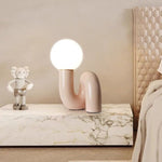 Modern Spiral Bedside Table Lamp - Quirky Whimsical Desk Lamp - Spiral Bedside Table Lamp - Peach - INSPECIAL HOME