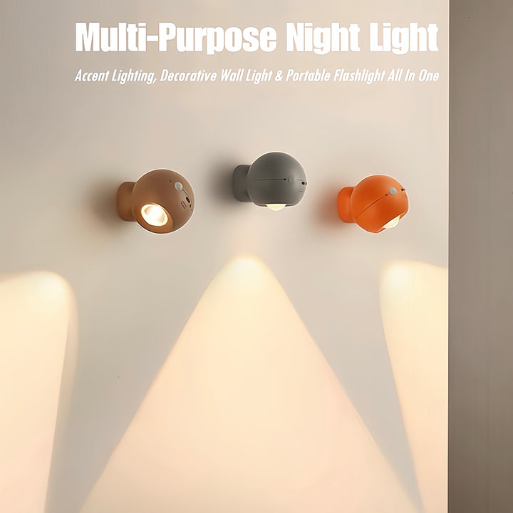 Space Age Motion Sensor Night Light: Punch-free Wall Accent Lighting, Dimmable Nursery Light, Portable Flash Light All-in-One by INSPECIAL HOME
