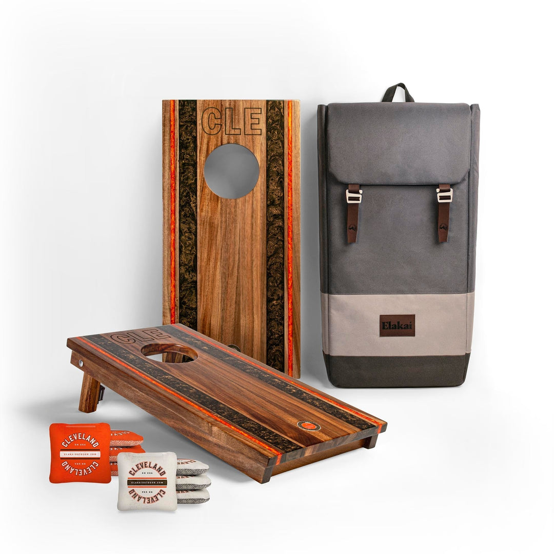 1ft x 2ft Gameday Teams Epoxy Resin Wood Compact Travel Cornhole Board Set