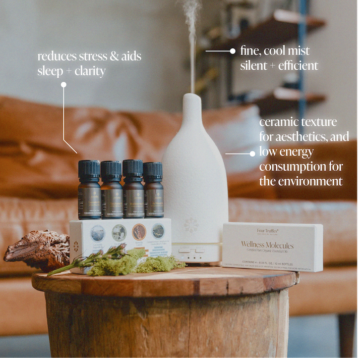 Ultrasonic Diffuser & Essential Oils Set by Four Truffles