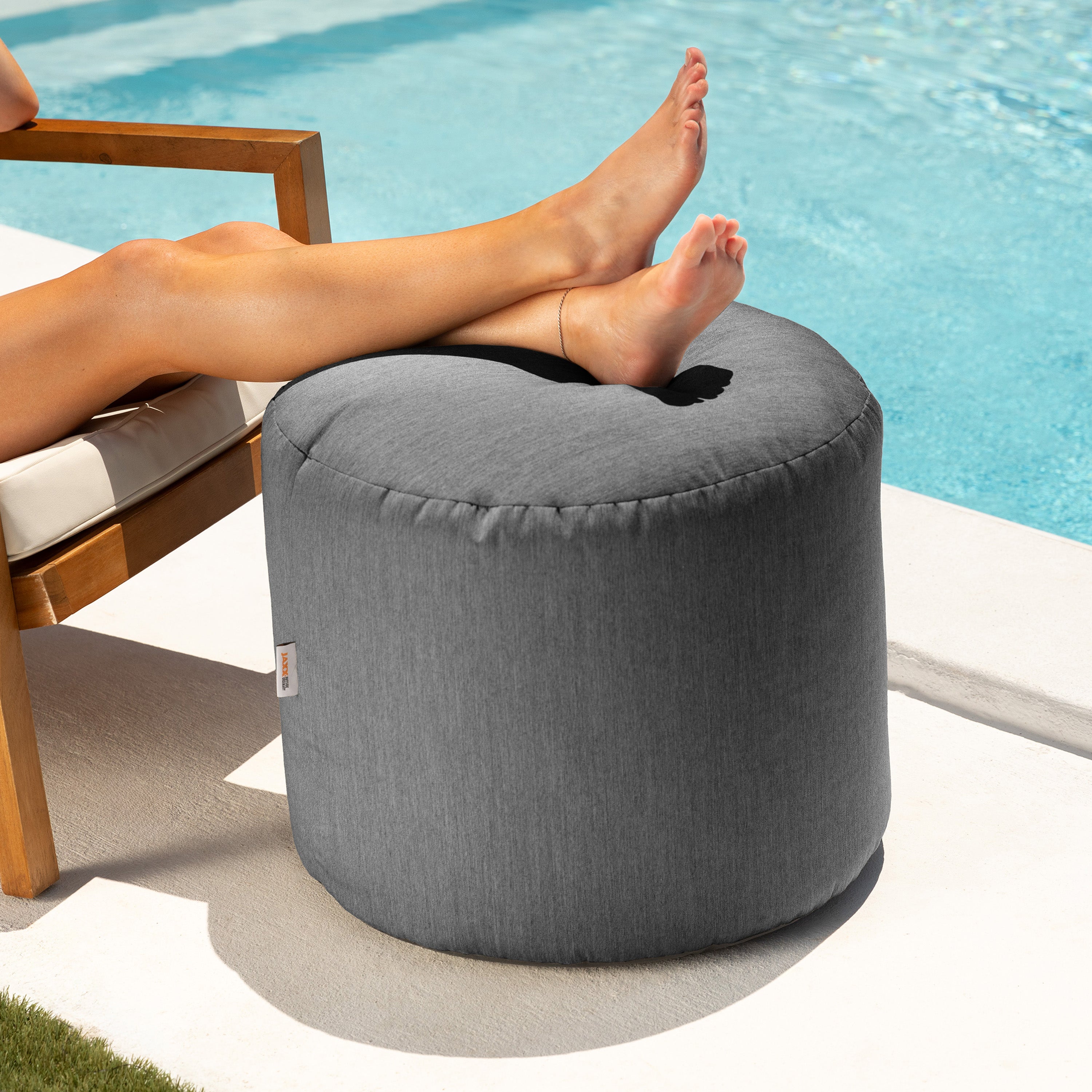 Jaxx Spring Indoor / Outdoor Bean Bag Pouf Ottoman – Brookstone