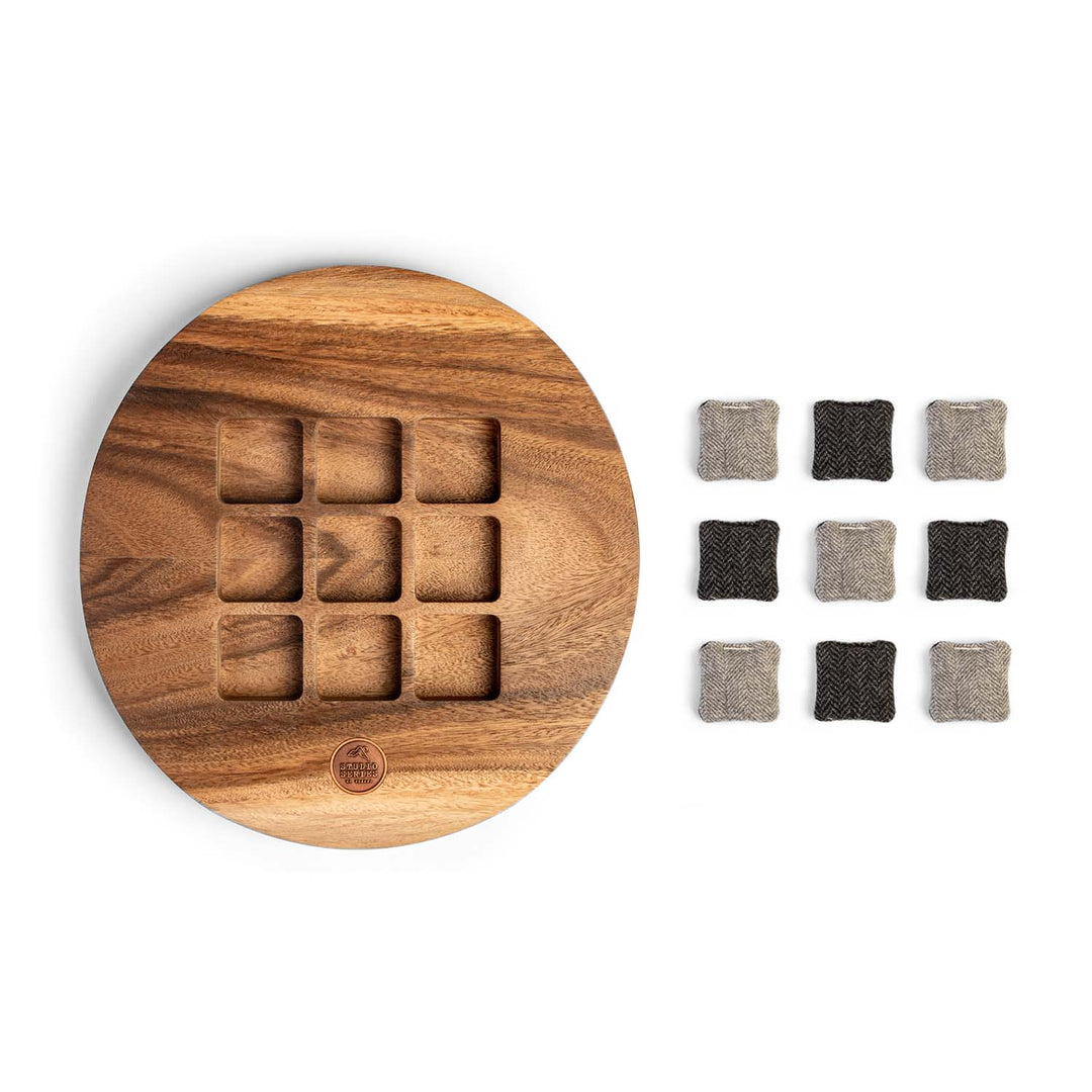 Studio Series Live Edge Acacia Wood Tic Tac Toe Game