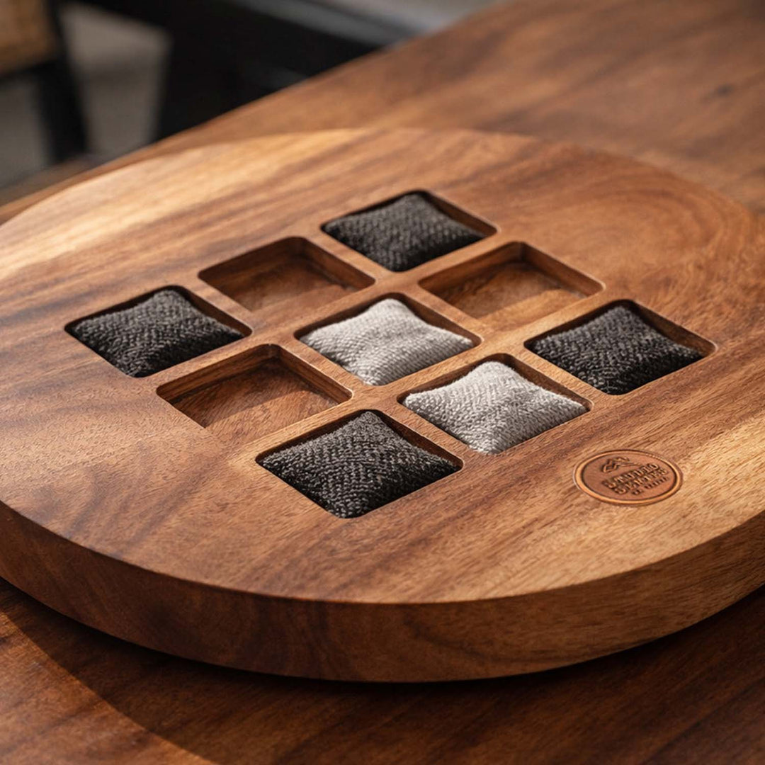 Studio Series Live Edge Acacia Wood Tic Tac Toe Game