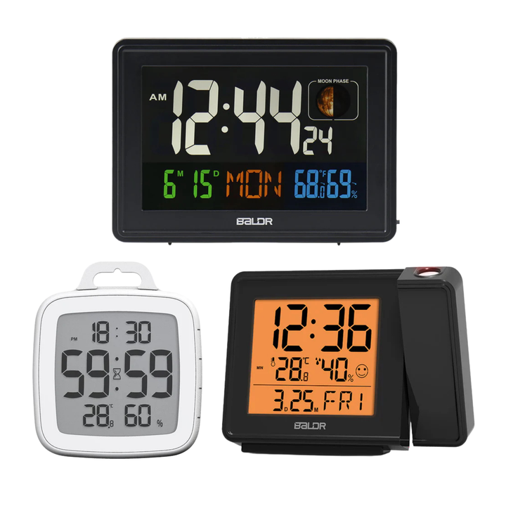 Ultimate Time Display Bundle With Alarm and Shower Clock