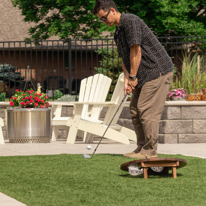 Island Hole | Wood and Resin Cornhole x Golf Chipping Game
