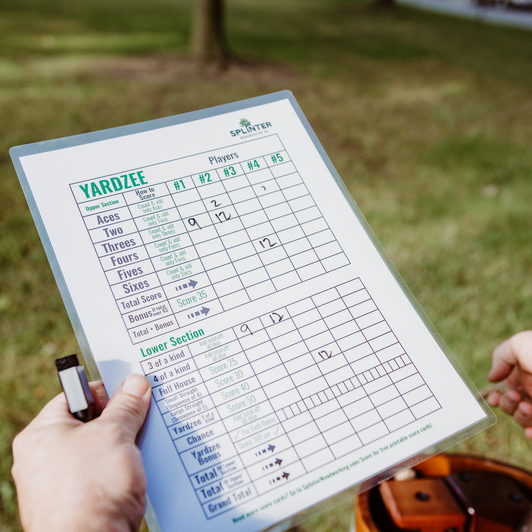 Yardzee & Farkle Giant Dice with Wooden Bucket
