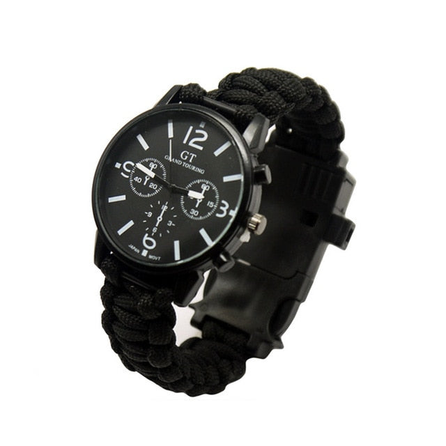 Outdoor Multi Function Camping Survival Watch Bracelet Tools With LED Light