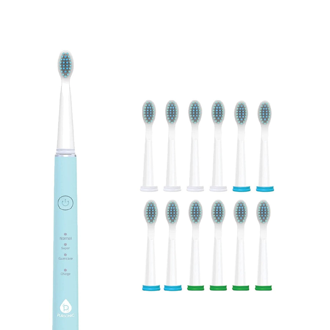 USB Rechargeable Sonic Toothbrush with 12 Brush Heads