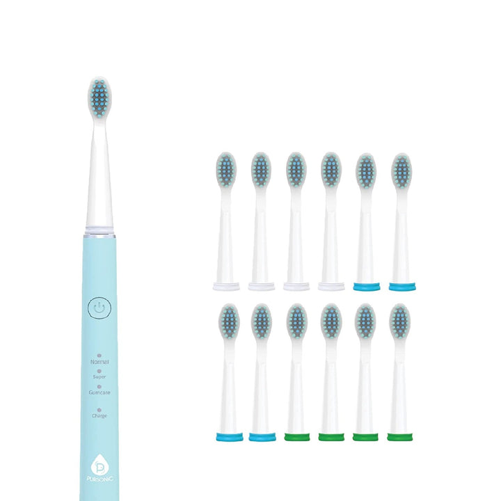 USB Rechargeable Sonic Toothbrush with 12 Brush Heads