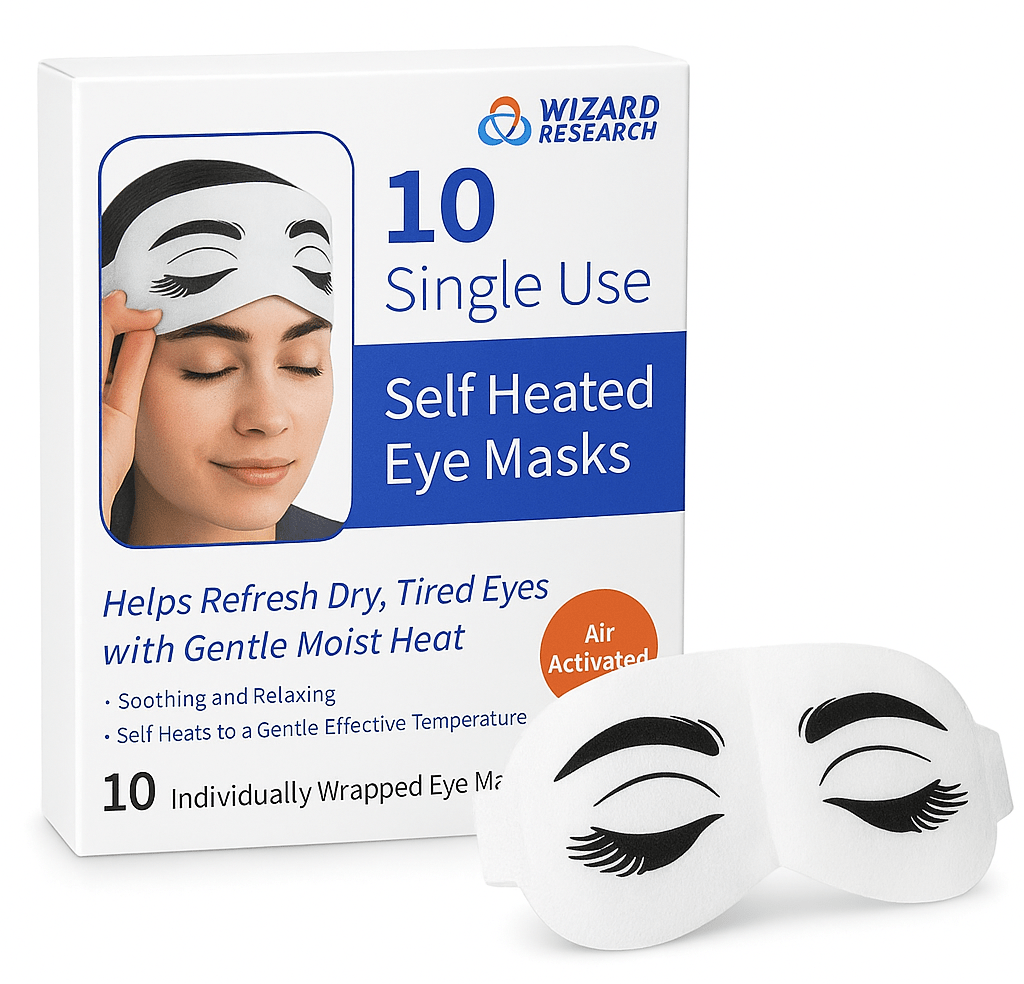 Wizard Research single-use heated eye masks 10 pack for dry eye relief